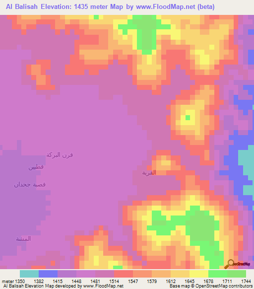 Al Balisah,Yemen Elevation Map