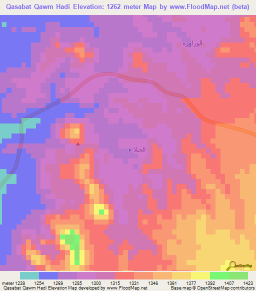 Qasabat Qawm Hadi,Yemen Elevation Map