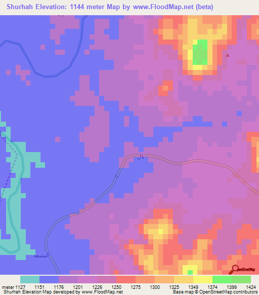 Shurhah,Yemen Elevation Map