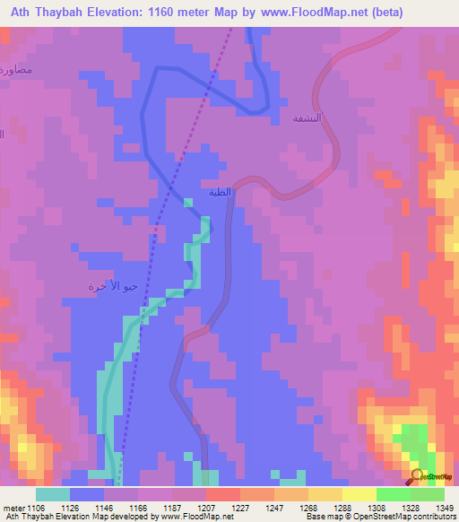 Ath Thaybah,Yemen Elevation Map