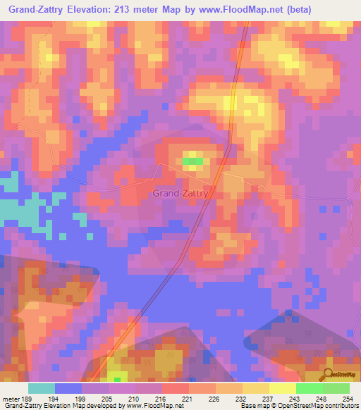 Grand-Zattry,Ivory Coast Elevation Map