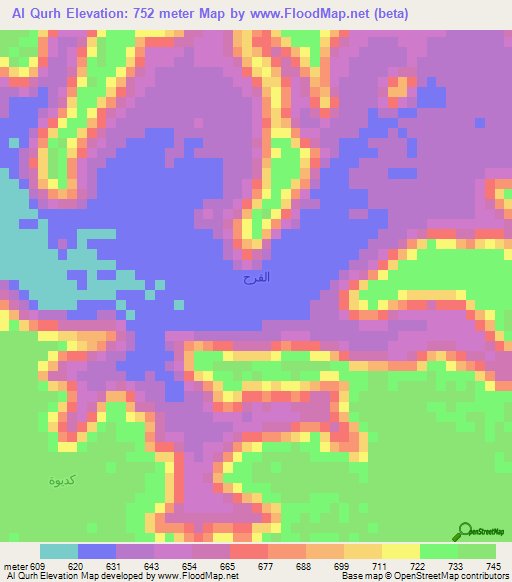 Al Qurh,Yemen Elevation Map