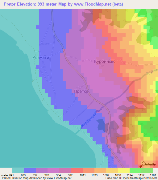Pretor,Macedonia Elevation Map