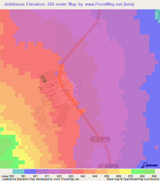 Jedelienne,Tunisia Elevation Map