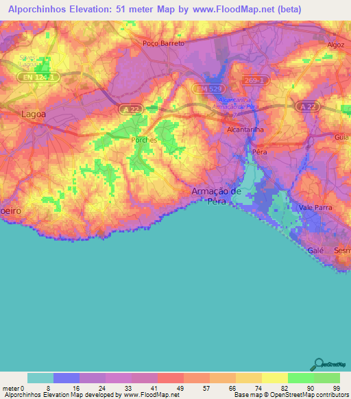 Alporchinhos,Portugal Elevation Map