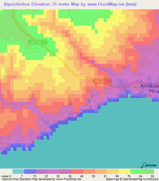 Alporchinhos,Portugal Elevation Map
