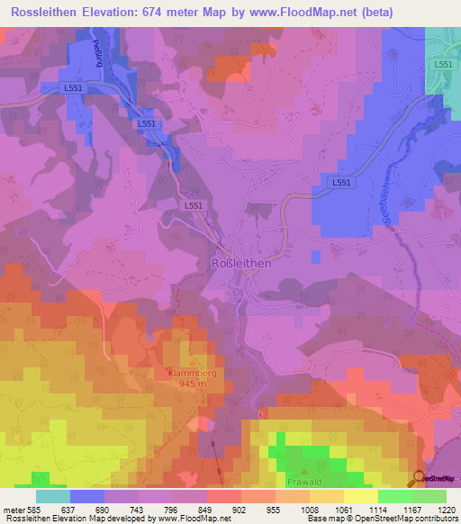 Rossleithen,Austria Elevation Map