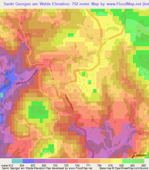 Sankt Georgen am Walde,Austria Elevation Map