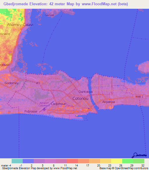 Gbedjromede,Benin Elevation Map