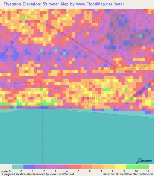Fiyegnon,Benin Elevation Map