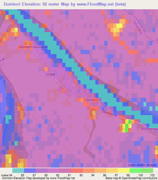 Dombori,Hungary Elevation Map