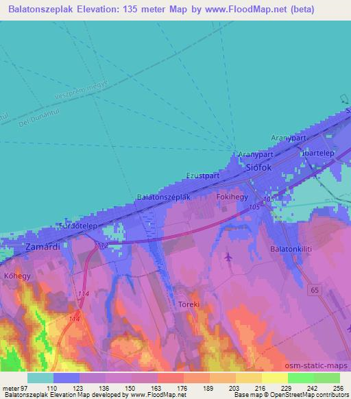Balatonszeplak,Hungary Elevation Map
