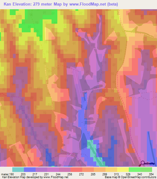 Kan,Hungary Elevation Map