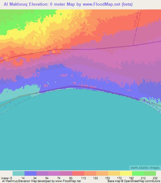 Al Makhnuq,Yemen Elevation Map