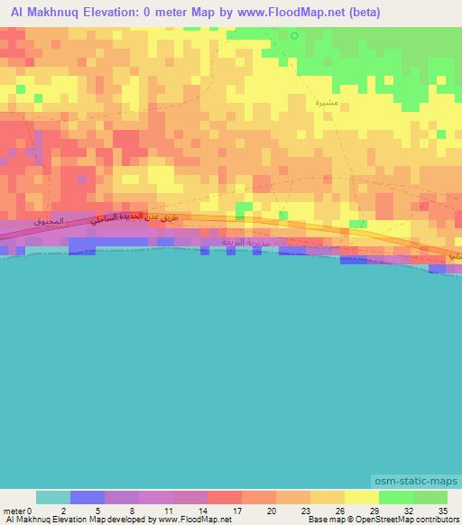 Al Makhnuq,Yemen Elevation Map