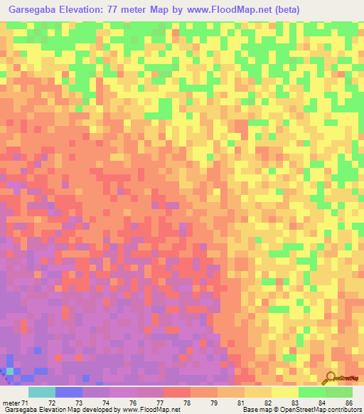 Garsegaba,Kenya Elevation Map