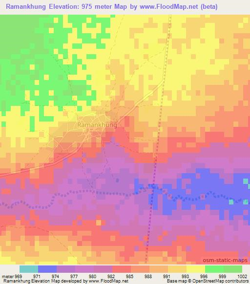 Ramankhung,Botswana Elevation Map