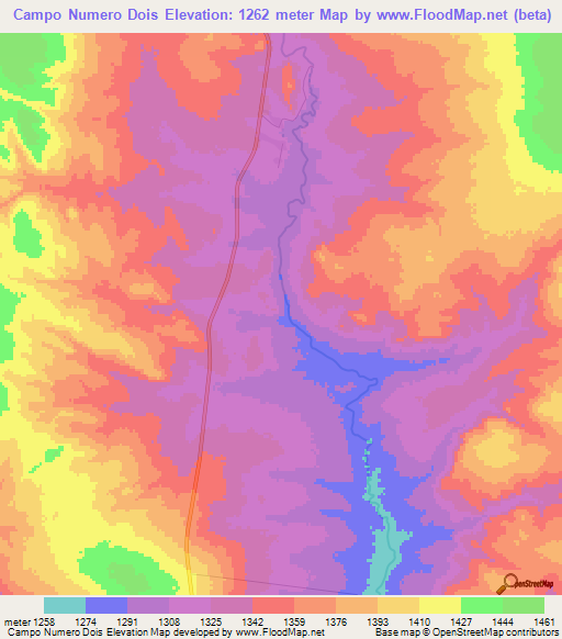 Campo Numero Dois,Angola Elevation Map