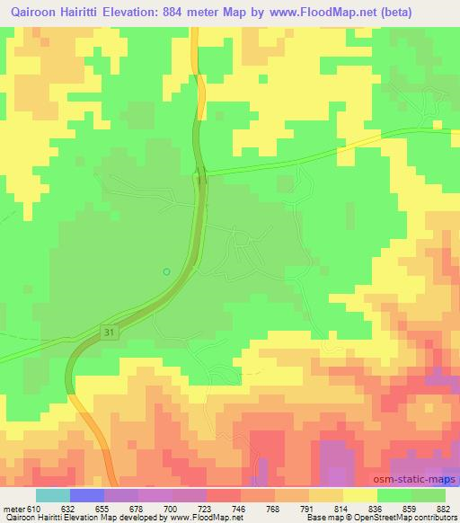Qairoon Hairitti,Oman Elevation Map