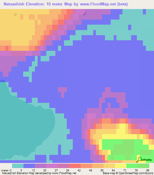 Natuashish,Canada Elevation Map
