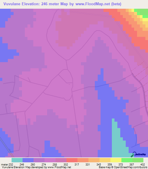 Vuvulane,Swaziland Elevation Map