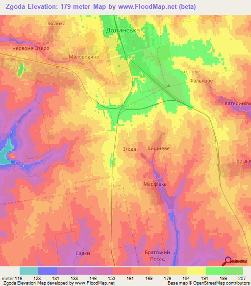 Zgoda,Ukraine Elevation Map