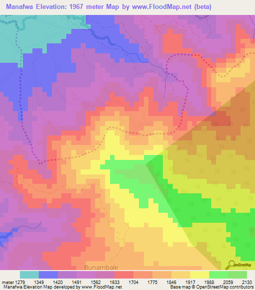 Manafwa,Uganda Elevation Map