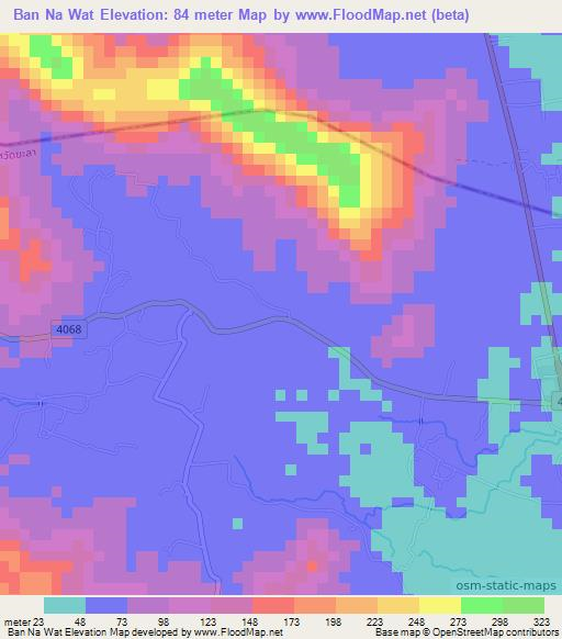 Ban Na Wat,Thailand Elevation Map