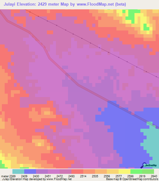 Julayi,Iran Elevation Map