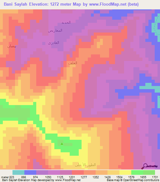 Bani Saylah,Yemen Elevation Map