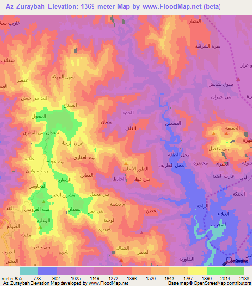 Az Zuraybah,Yemen Elevation Map