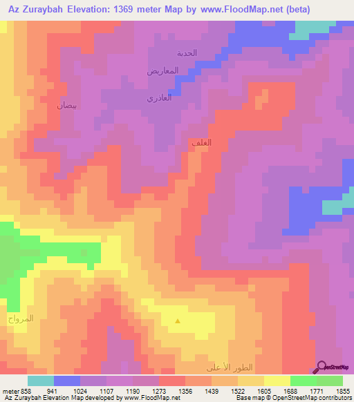 Az Zuraybah,Yemen Elevation Map