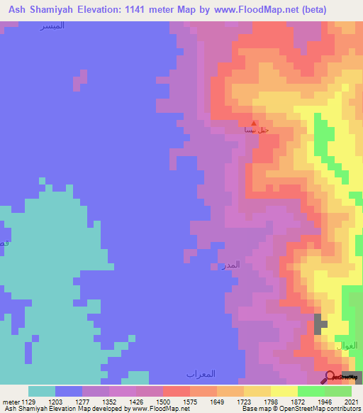Ash Shamiyah,Yemen Elevation Map