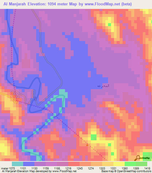 Al Manjarah,Yemen Elevation Map