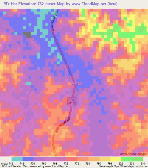 Bi'r Hat,Yemen Elevation Map