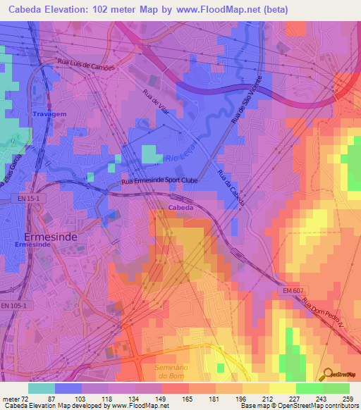 Cabeda,Portugal Elevation Map