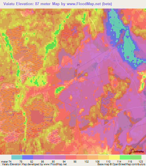 Vaiatu,Estonia Elevation Map