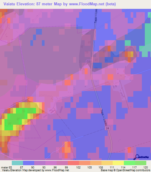 Vaiatu,Estonia Elevation Map