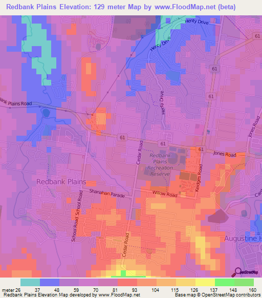 Redbank Plains,Australia Elevation Map