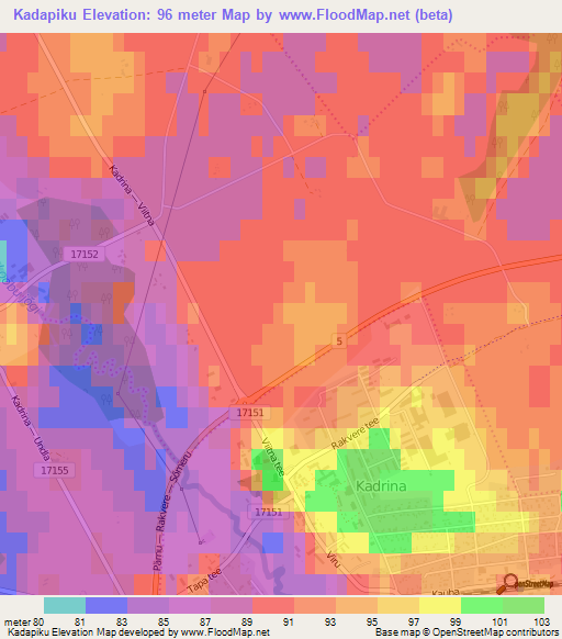 Kadapiku,Estonia Elevation Map