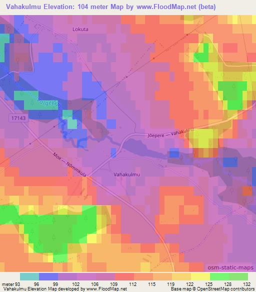 Vahakulmu,Estonia Elevation Map