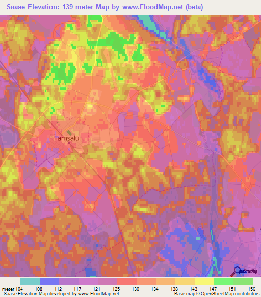 Saase,Estonia Elevation Map
