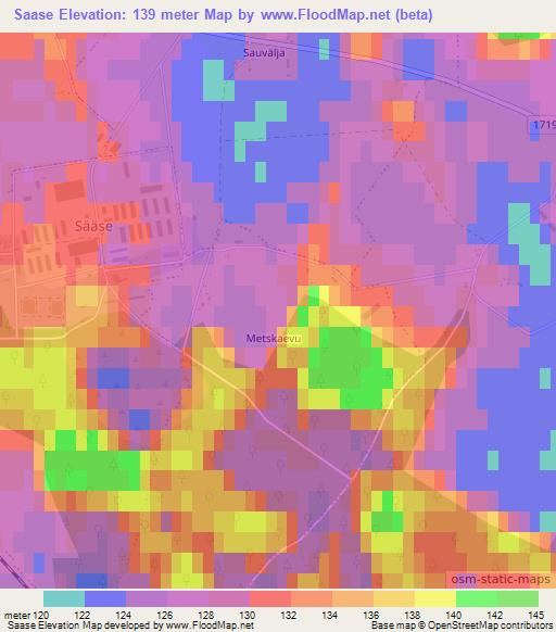 Saase,Estonia Elevation Map