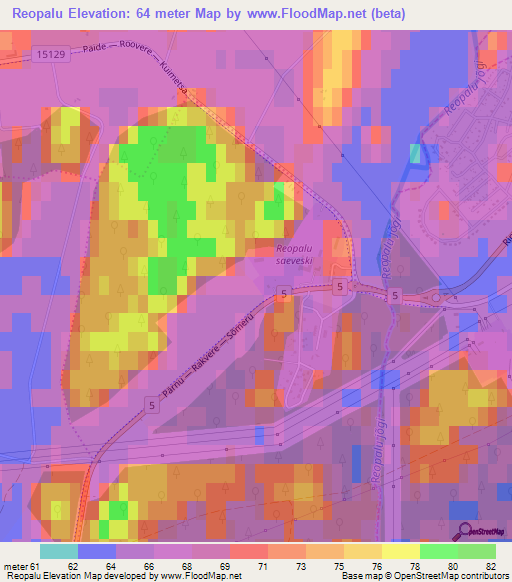 Reopalu,Estonia Elevation Map