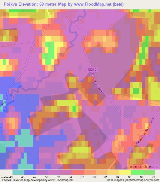 Poikva,Estonia Elevation Map