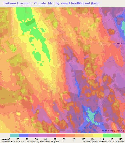 Toikvere,Estonia Elevation Map