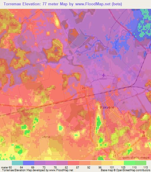 Torremae,Estonia Elevation Map