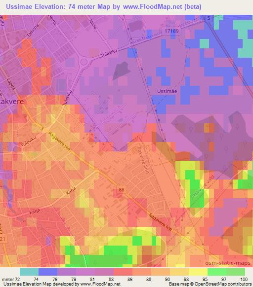 Ussimae,Estonia Elevation Map