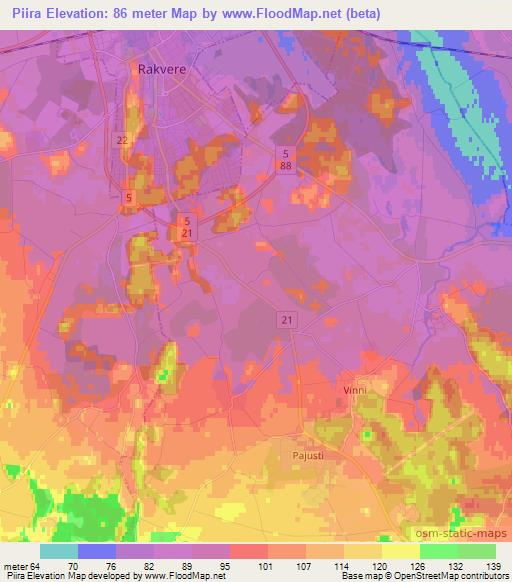 Piira,Estonia Elevation Map