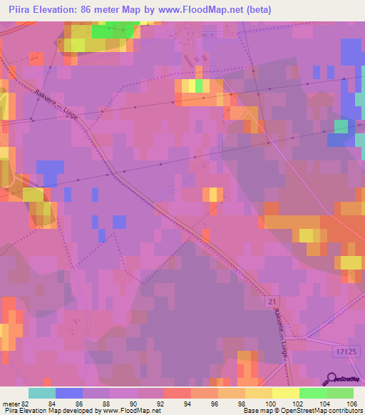 Piira,Estonia Elevation Map